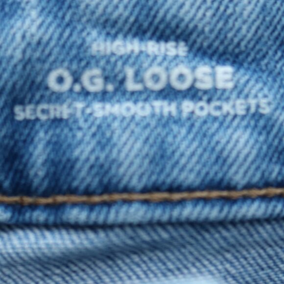 Old Navy Plus Petite OG Loose High Rise Distress Frayed Holes Stretch Jeans 18P - Picture 6 of 7